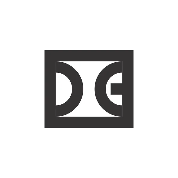 Dgの文字ロゴデザインベクター付きスクエア — ストックベクタ