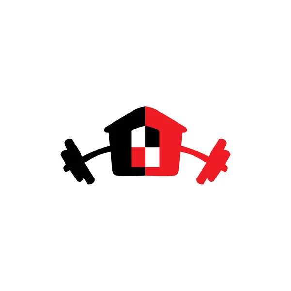 Entrenamiento Casa Logo Diseño Vector — Archivo Imágenes Vectoriales