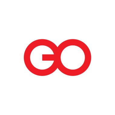 GO harfi logo tasarım vektörü