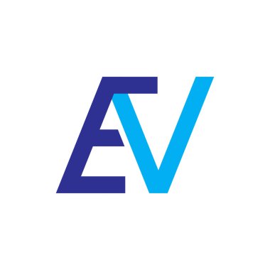 EV harfi logo tasarım vektörü