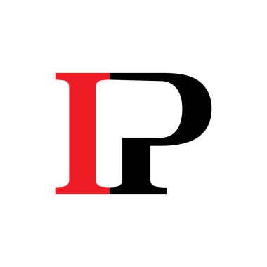 IP harfi logo tasarım vektörü