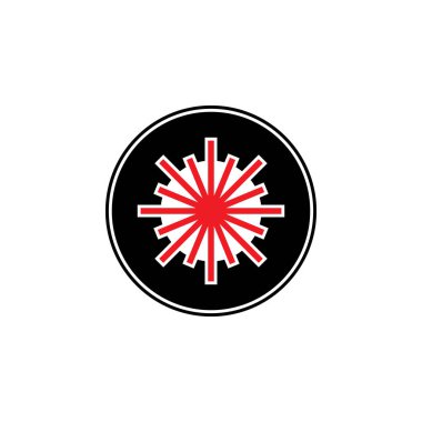 Güneş logosu tasarım vektörüyle çember