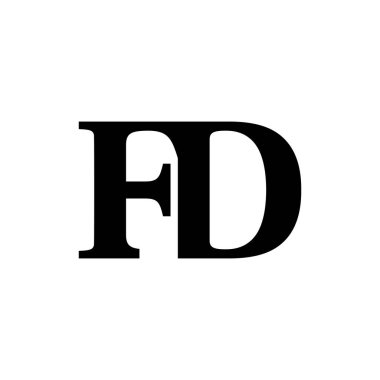 FD harfi logo tasarım vektörü