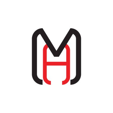 MH harfi logo tasarım vektörü