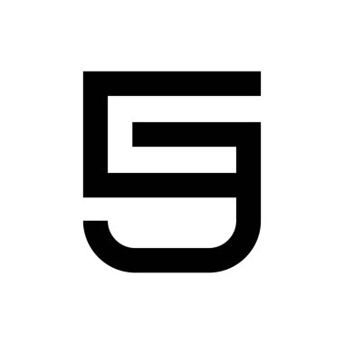 GJ harf logo tasarım vektörlü kalkan