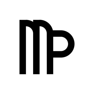 MP harfi logo tasarım vektörü