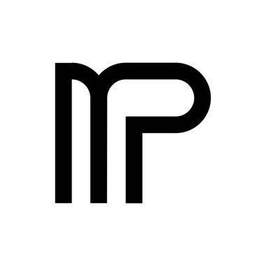 MP harfi logo tasarım vektörü