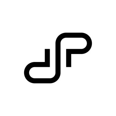 dp harfi, dmp harf logo tasarım vektörü