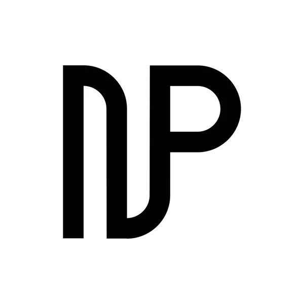 Np文字ロゴデザインベクター — ストックベクタ
