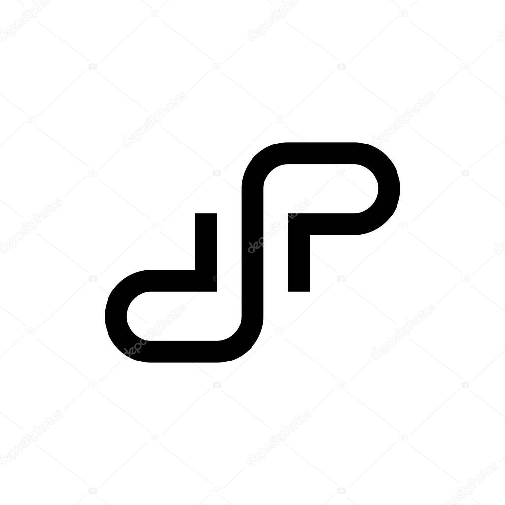 Dp letter, dmp letter logo design vector