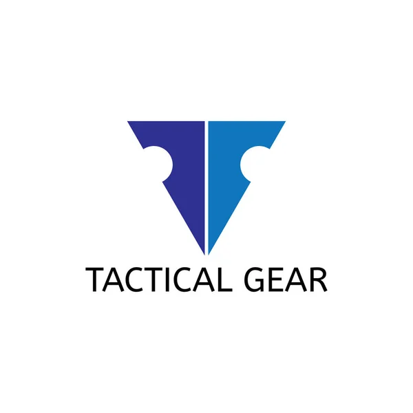 stock vector Triangle T letter logo design vector for tactical gear, tool, equipment product