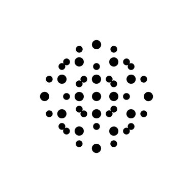 Siyah nokta daire logo tasarım vektörüyle kare