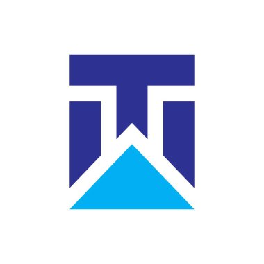 Üçgen ya da dağ taktik ekipmanlı ya da macera ürünü logo tasarım vektörlü MT harfi