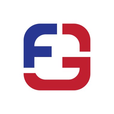 FG harfi logo tasarım vektörüyle kare