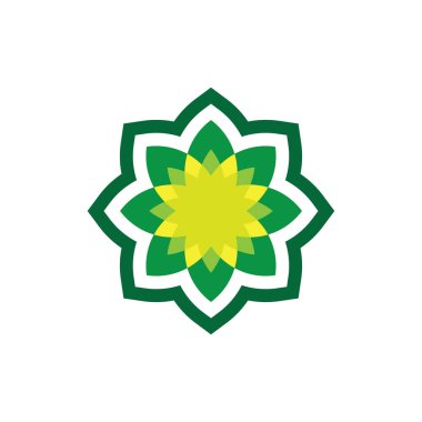 Yeşil çiçek logo tasarım vektörü