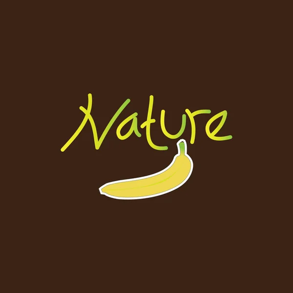 自然バナナロゴデザインベクトル — ストックベクタ