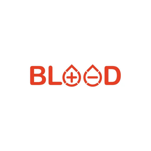 Blood Med Positiv Och Negativ Rhesus Logotyp Design Vektor — Stock vektor