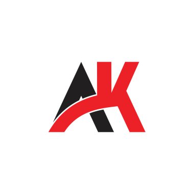 AK harfi logo tasarım vektörü