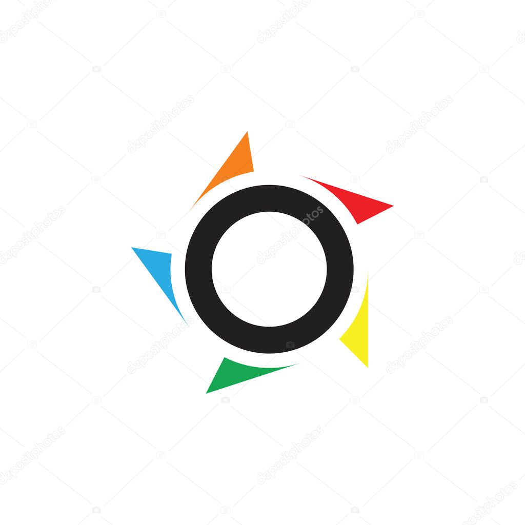 Circle star logo design vector