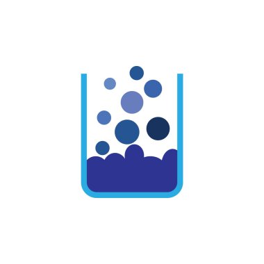 Kabarcık logo tasarım vektörlü kimyasal cam