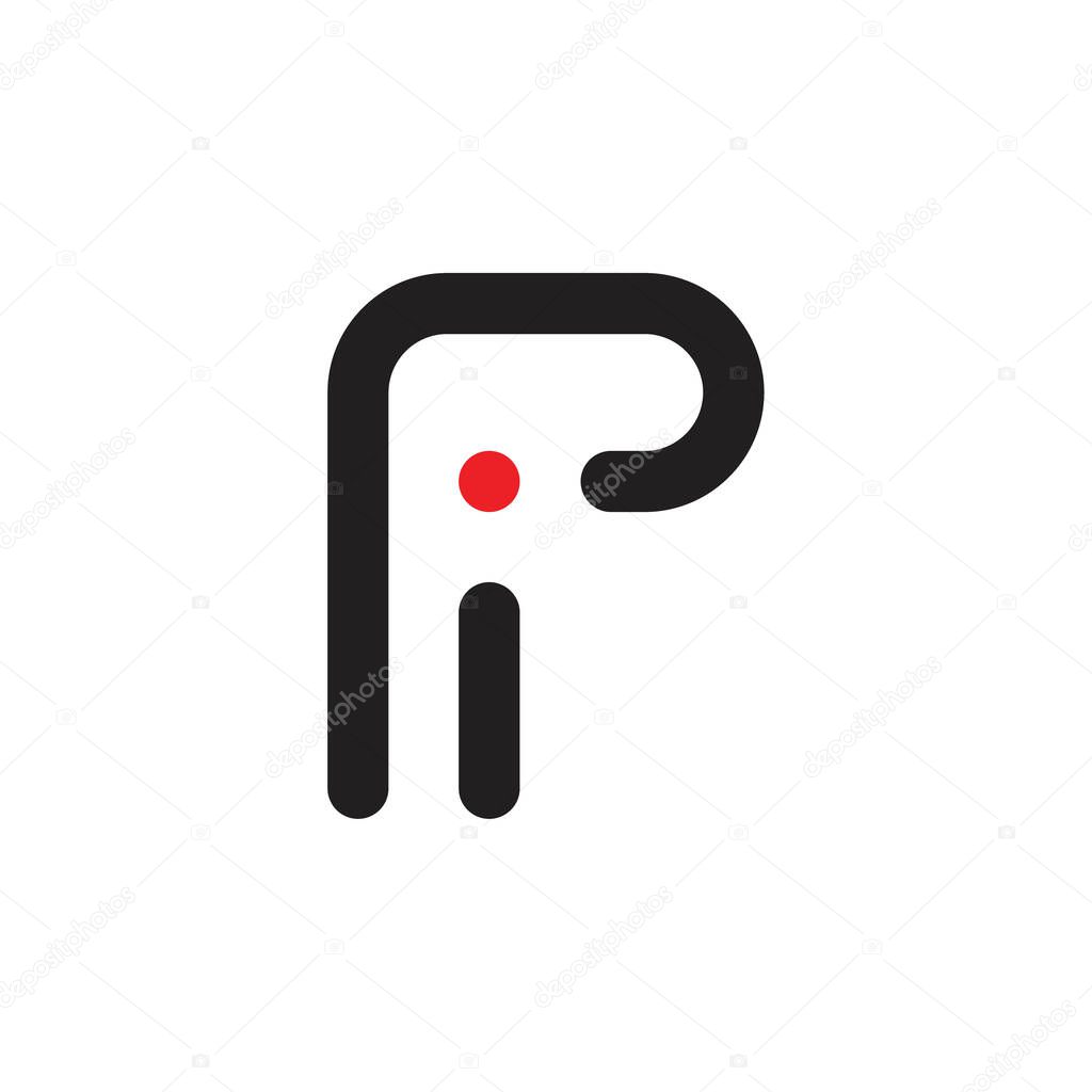 Pi letter logo design vector