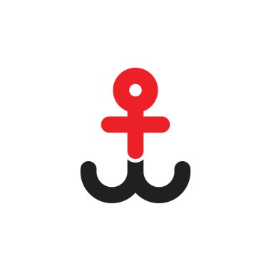 Çapa logo tasarım vektörlü WT harfi