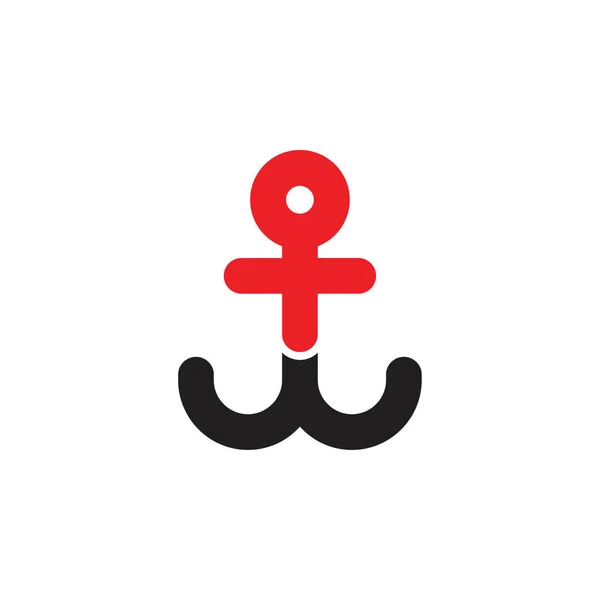 Lettera Con Vettore Progettazione Logo Ancoraggio — Vettoriale Stock