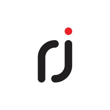 rj harfi logo tasarım vektörü