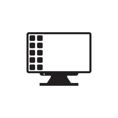 Simge ekran logo tasarım vektörü ile ekranı izle