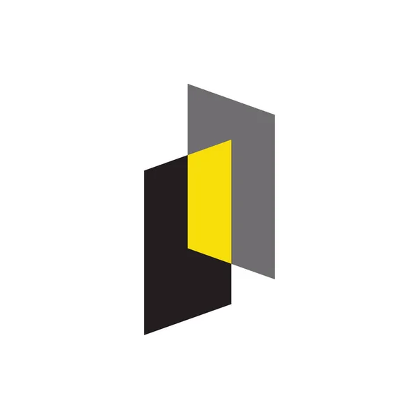 Dos Cuadrados Con Letra Logo Diseño Vector — Vector de stock