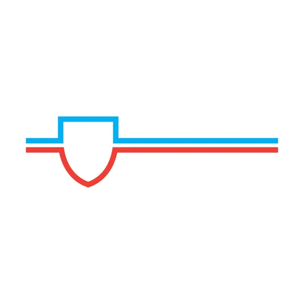 Sköld Med Två Rand Linje Logotyp Design Vektor — Stock vektor