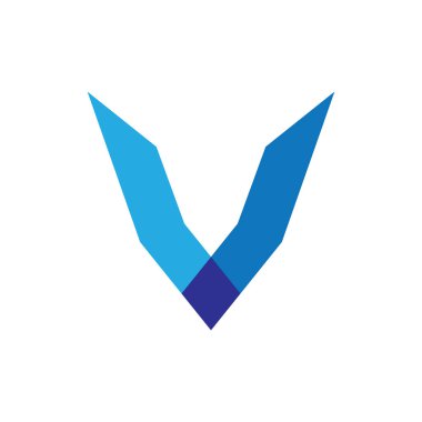 V harfi logo tasarım vektörü
