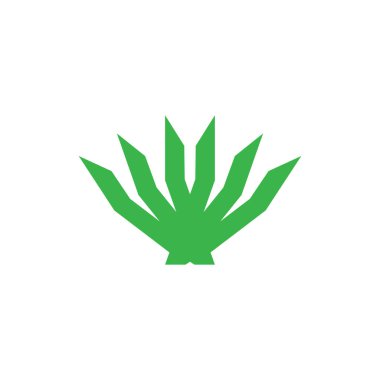 Yeşil çiçek logo tasarım vektörü