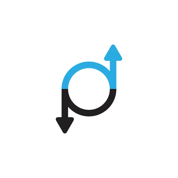 Κύκλος Πάνω Και Κάτω Βέλος Σχεδιασμό Λογότυπο Διάνυσμα — Διανυσματικό Αρχείο