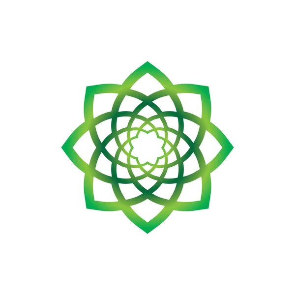 Vetor Design Logotipo Flor Verde —  Vetores de Stock