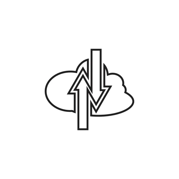 Chmura Logo Strzałki Górę Dół — Wektor stockowy