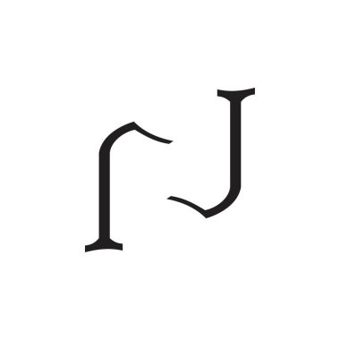 rj harfi logo tasarım vektörü