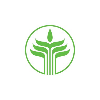 Yaprak logo tasarım vektörüyle çember