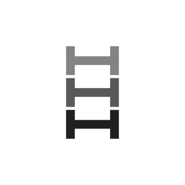 Üçlü H harfi merdiven logosu tasarım vektörü 