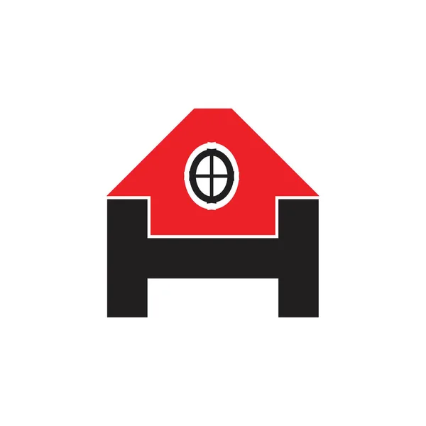 Lettera Con Vettore Progettazione Del Logo Domestico — Vettoriale Stock