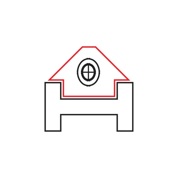 Lettre Avec Logo Maison Vecteur Conception — Image vectorielle