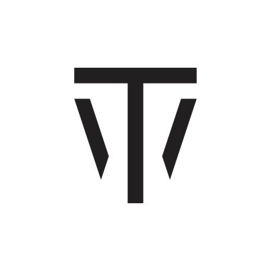 TW harfi veya WT harfi logo tasarım vektörü