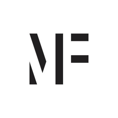 MF harfi logo tasarım vektörü