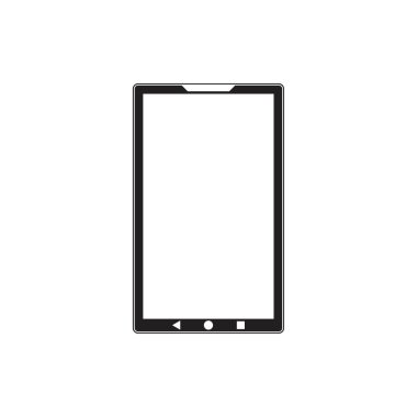 Cep telefonu tableti simgesi logo tasarım vektörü siyah