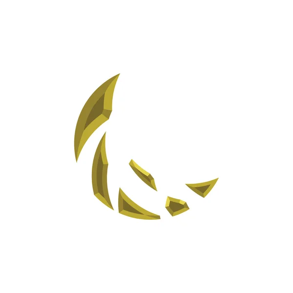 3D新月标志设计矢量金色拉面图标Eid互斥标志 — 图库矢量图片