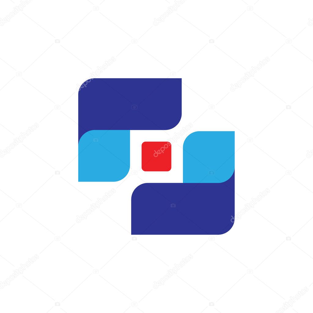Rj letter or S letter with square logo design vector
