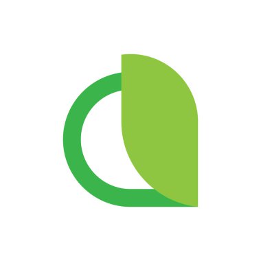 Yaprak logosu tasarım vektörlü küçük harf