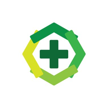 Dört yönlü ok artı logo tasarım vektörü