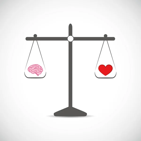 Cérebro e lareira em equilíbrio — Vetor de Stock