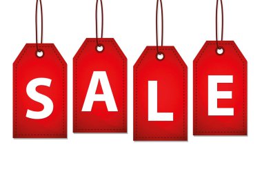 Satılık kırmızı etiket indirim mektup